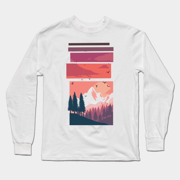 Mountain in winter Long Sleeve T-Shirt by mohamedayman1